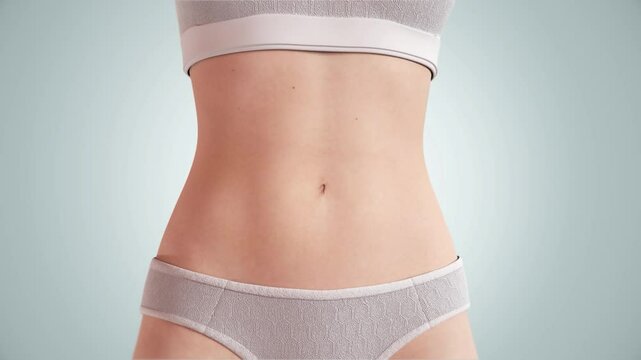 Lose weight, burn belly fat, reduce waist circumference, make obese people healthier, fitness and body shaping, 3D animation.
