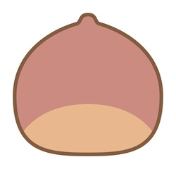 フラットアイコン・やさしいカラーのかわいいフルーツイラスト素材（栗）