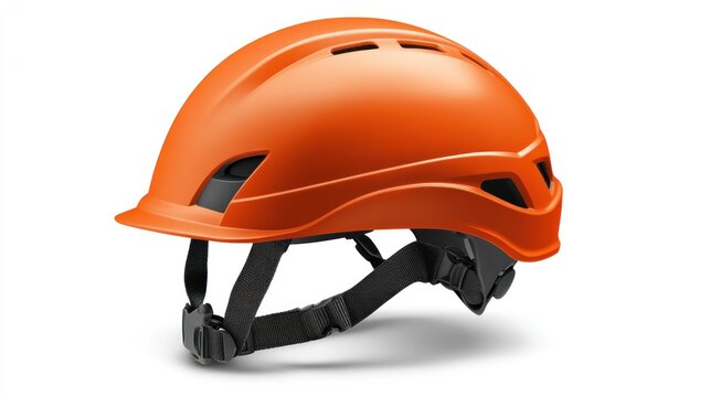 Safety hard hat, bright orange, protective headgear