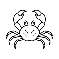 crab line art vector on white background