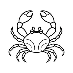 crab line art vector on white background