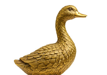 Golden Goose Figurine: Brass Animal Statuette Decoration transparent background © mahboob