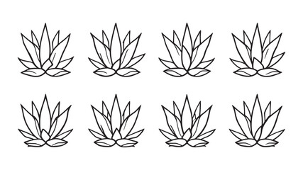 Aloe flower line art illustration minimalist design for decoration