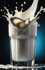 milk splash in glass