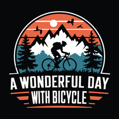 Fototapeta premium world bicycle day retro t shirt design