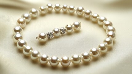 Obraz premium Elegant pearl necklace with clasp