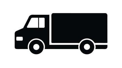 delivery truck icon simple black silhouette flat