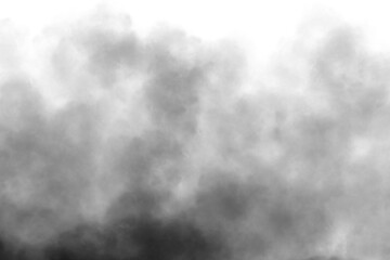 dark fog or smoke effect isolated on transparent white background. Steam explosion special effect....