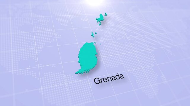 Grenada Map on Clean White Background Modern Presentation Concept
