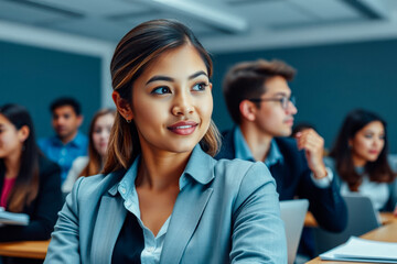 Obraz premium Attentive Student Listening in Class