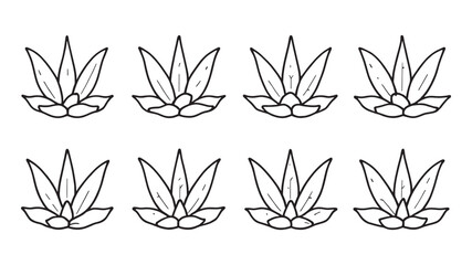 Aloe flower line art illustration minimalist design for decoration