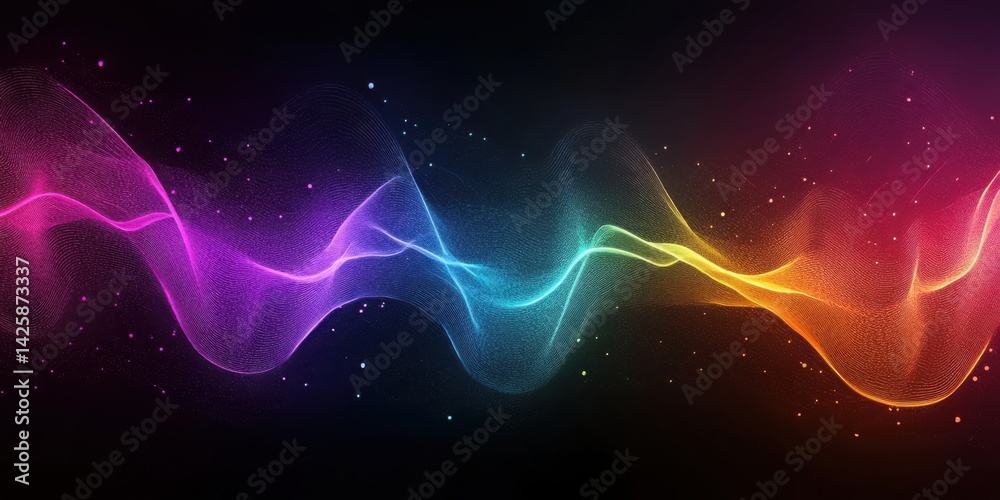 Fototapete twisting color ripple element on a glowing pulse backdrop