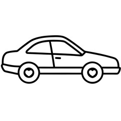 Sleek Line Art Car with Heart Design