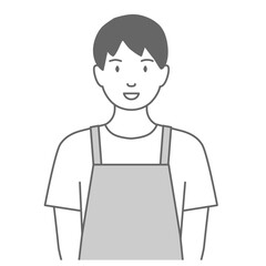 エプロンをした男性が正面を向いているイラスト