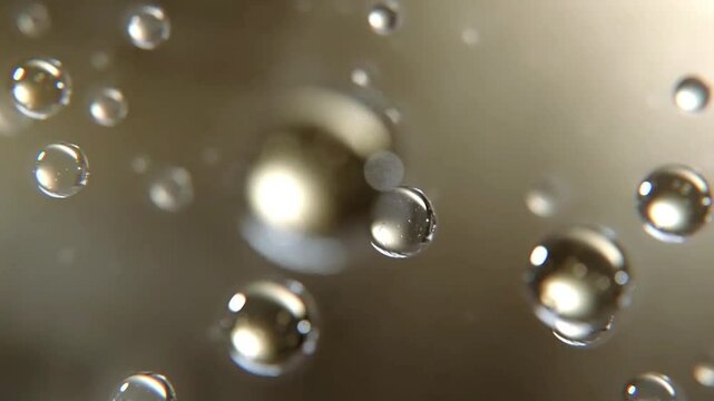 Golden collagen skin essence and vitamin illustration isolated on yellow color background. concept skin care cosmetics solution. Cosmetic ads, 3d animation.