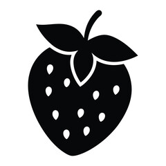 strawberry silhouette with leaves