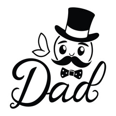 lettering script font dad with high hat.