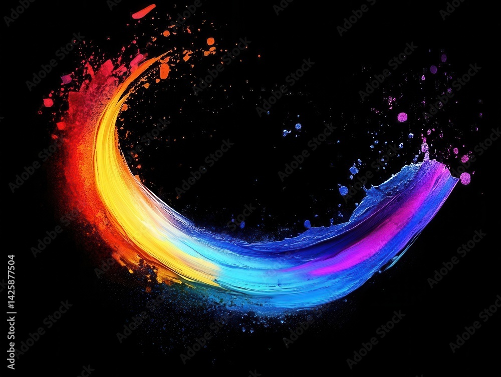 Fototapete glowing motion background with a curving color splash effect