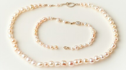 Obraz premium Elegant pearl necklace and bracelet set (5)