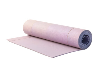 Obraz premium Pastel Rolled Yoga Mat – Minimalist Flat Design PNG Icon on Transparent Background