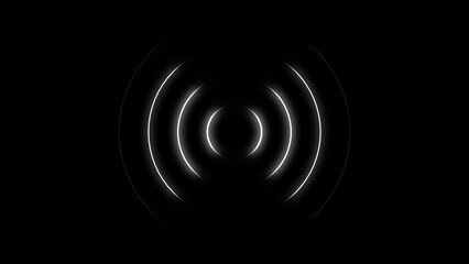 4K Radio waves neon bight cyan color 4k illustration.