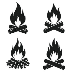 Camp fire icon symbol Vector Illustration