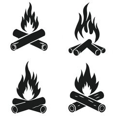 Camp fire icon symbol Vector Illustration