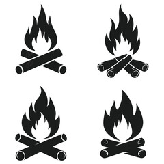Camp fire icon symbol Vector Illustration