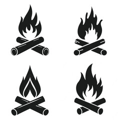 Camp fire icon symbol Vector Illustration