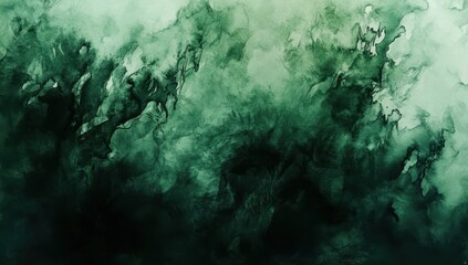 Obraz premium Abstract Watercolor Background of Deep Forest Green Hues