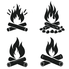 Camp fire icon symbol Vector Illustration
