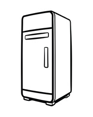 modern refrigerator black line art vector on white