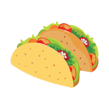 tacos with lettuce and tomatoes clip art preview