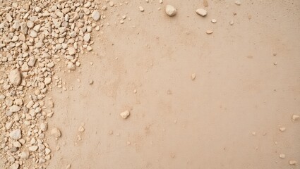 Beige ground with rocks and sand texture for construction material use
