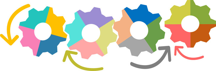 社会の歯車のイラスト	
