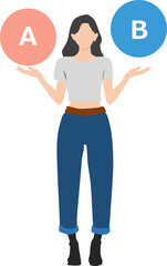 どっちがいいか選択するイラスト