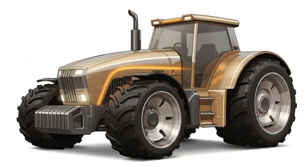 Modern agricultural tractor illustration for farming industry