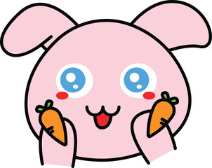 Bunny Holding Two Carrots