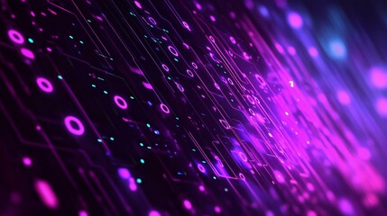 Vibrant abstract background featuring futuristic digital circuit patterns in pink and blue hues, ideal for technology and innovation themes.