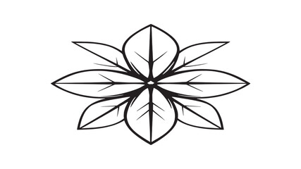 Chestnut leaf line art intricate design creative nature sketch art print