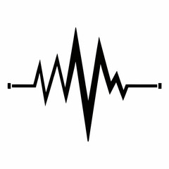 Stylized Heartbeat Vector Silhouette Art