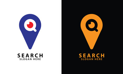 Location search logo in negative space