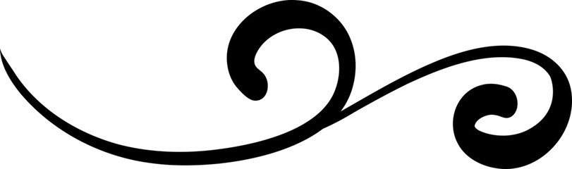 Curved Swirl with Dot Detail