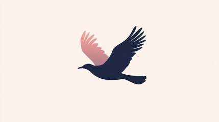 Obraz premium Silhouette of a bird in flight, elegant and minimalist design