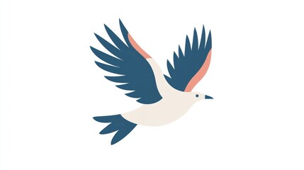 Obraz premium A stylized bird in flight, with bold colors and simple lines