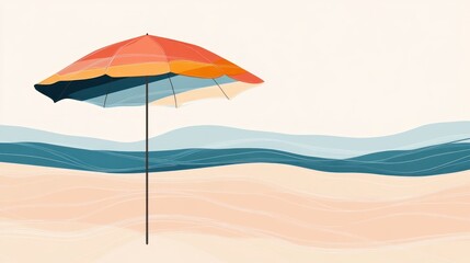 Beach umbrella on the sand