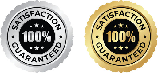 Satisfaction Guaranteed Gold Silver Badge – Trust & Guarantee Seal Logo