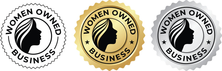 Women Owned Business Logo Empowered Female Entrepreneur Badge Vector
