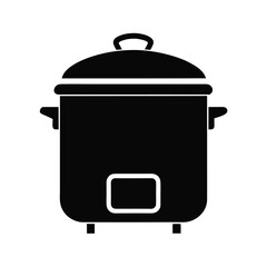 rice cooker black silhouette vector on white background