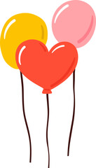 Heart and Round Balloon Trio for Celebrations